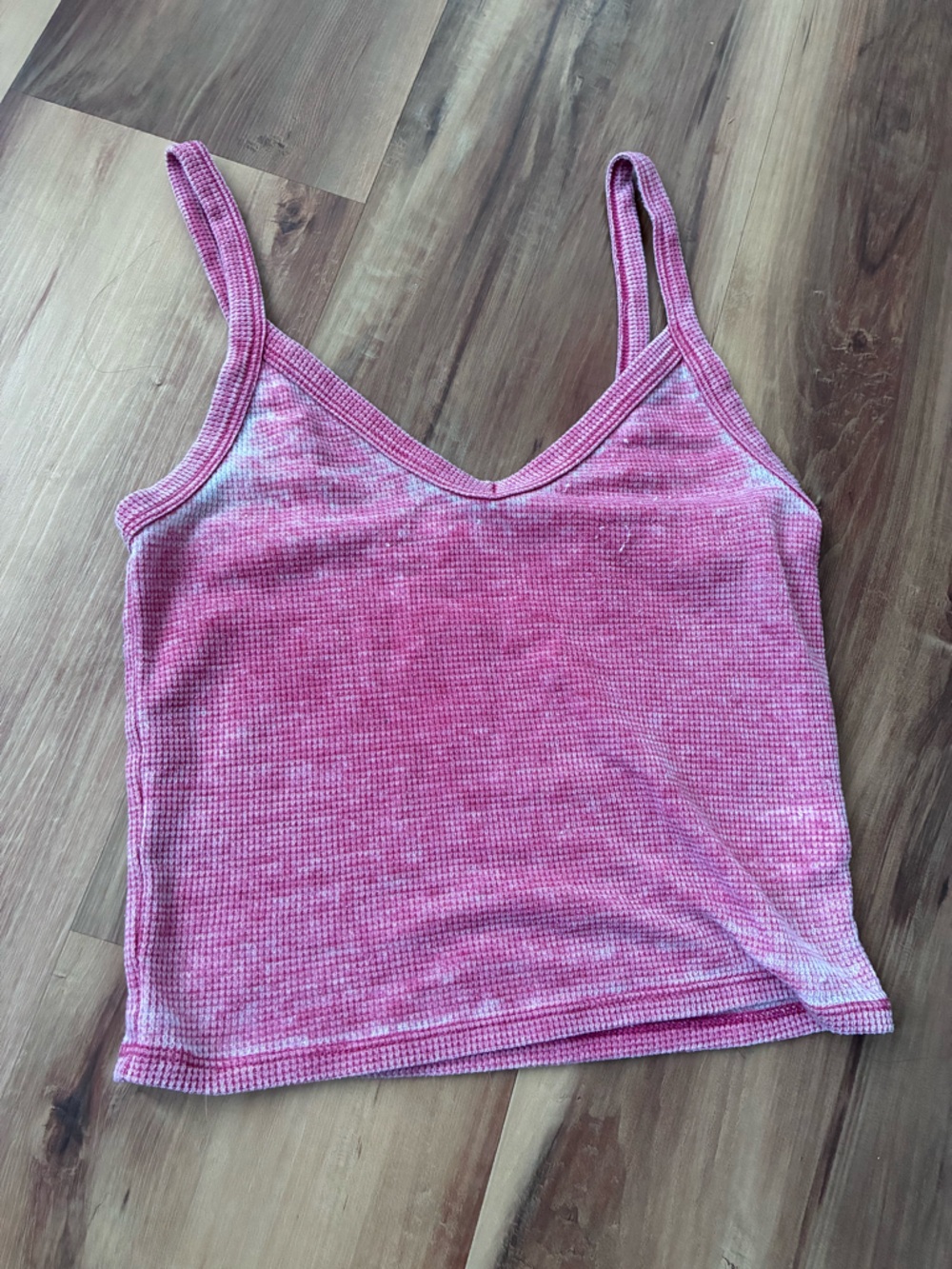 American Eagle Outfitters Pink Waffle Knit Tank Top